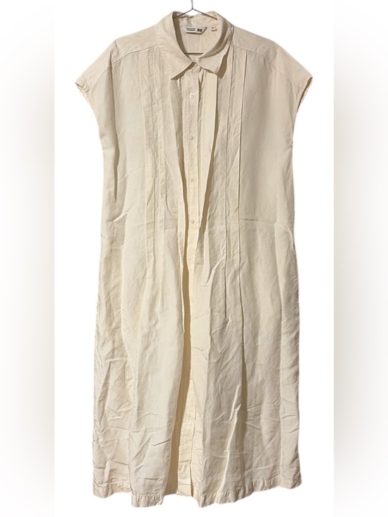 Uniqlo Dresses & Skirts - Uniqlo x Comptoir des Cotonniers Linen Blend Pintuck Sleeveless Dress - Cream